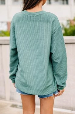 Tailgates And Touchdowns Green Corded Graphic Sweatshirt -ANINE BING Shop 105911.Tailgates and Touchdowns Green Corded Graphic Sweatshirt copy 3