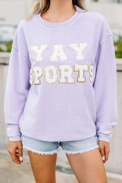 Yay Sports Lilac Purple Corded Varsity Sweatshirt 9 Yay Sports Lilac Purple Corded Varsity Sweatshirt -ANINE BING Shop 105918.YaySportsLilacPurpleCordedVarsitySweatshirt copy 2