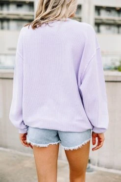 Yay Sports Lilac Purple Corded Varsity Sweatshirt 8 Yay Sports Lilac Purple Corded Varsity Sweatshirt -ANINE BING Shop 105918.YaySportsLilacPurpleCordedVarsitySweatshirt copy 3