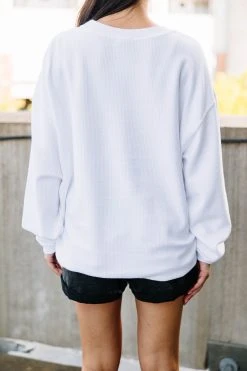 Football White Corded Graphic Sweatshirt -ANINE BING Shop 105997.Football White Corded Graphic Sweatshirt copy 1