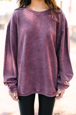 You're So Classic Maroon Red Corded Sweatshirt 8 You're So Classic Maroon Red Corded Sweatshirt -ANINE BING Shop 106055.Youre So Classic Maroon Red Corded Sweatshirt