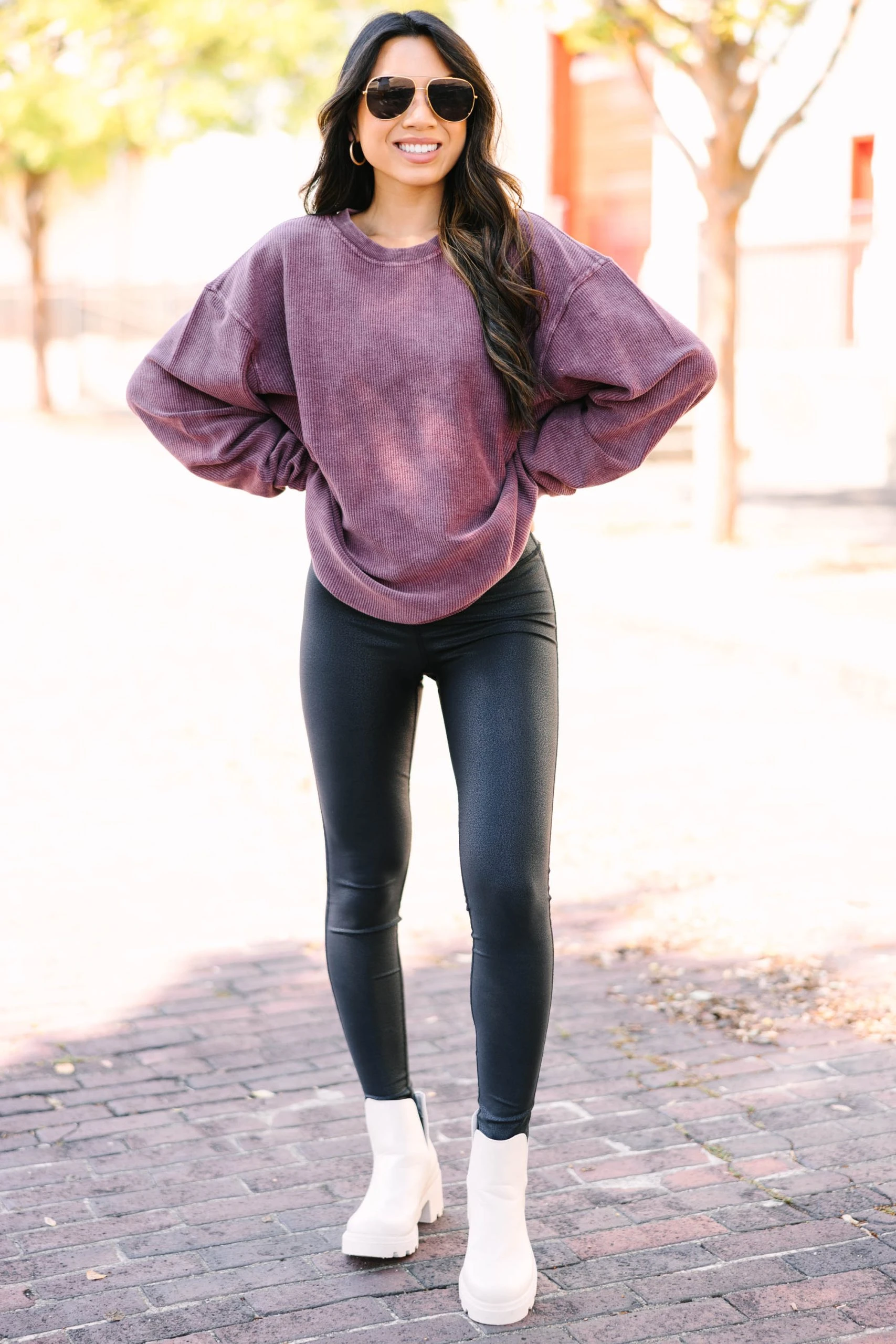 You're So Classic Maroon Red Corded Sweatshirt 4 You're So Classic Maroon Red Corded Sweatshirt - Image 2