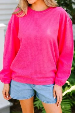 Get Together Fuchsia Pink Corded Sweatshirt -ANINE BING Shop 107931.Get Together Fuchsia Pink Corded Sweatshirt copy 2