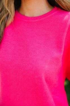 Get Together Fuchsia Pink Corded Sweatshirt -ANINE BING Shop 107931.Get Together Fuchsia Pink Corded Sweatshirt copy 4