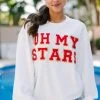 Oh My Stars White Varsity Corded Sweatshirt -ANINE BING Shop 108003.Oh My Stars White Varsity Corded Sweatshirt copy 1