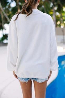 Oh My Stars White Varsity Corded Sweatshirt -ANINE BING Shop 108003.Oh My Stars White Varsity Corded Sweatshirt copy 3
