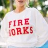 Fireworks White Varsity Corded Sweatshirt 1 Fireworks White Varsity Corded Sweatshirt -ANINE BING Shop 108006.Fireworks White Varsity Corded Sweatshirt copy 1