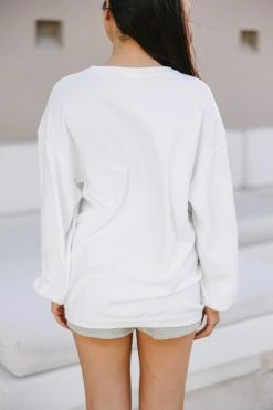 Malibu White Graphic Corded Sweatshirt -ANINE BING Shop 108014.Malibu White Graphic Corded Sweatshirt copy 2