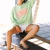 Summer Melon Green Graphic Corded Sweatshirt -ANINE BING Shop 108511.Summer Melon Green Graphic Corded Sweatshirt