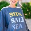 Sun Salt Sea Navy Blue Graphic Corded Sweatshirt -ANINE BING Shop 108512.Sun Salt Sea Navy Blue Graphic Corded Sweatshirt copy 1