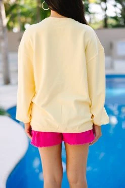 Beach Bum Yellow Graphic Corded Sweatshirt -ANINE BING Shop 108515.Beach Bum Yellow Graphic Corded Sweatshirt copy 3