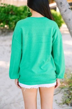 Jet Lagged Kelly Green Graphic Corded Sweatshirt -ANINE BING Shop 108520.Jet Lagged Kelly Green Graphic Corded Sweatshirt copy 3