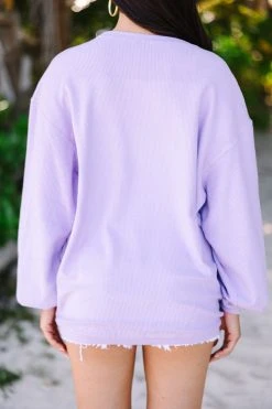 Happiest Hour Lilac Purple Graphic Corded Sweatshirt -ANINE BING Shop 108521.Happiest Hour Lilac Purple Graphic Corded Sweatshirt copy 3