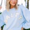 Salty Faded Light Blue Varsity Corded Sweatshirt -ANINE BING Shop 108528.Salty Faded Light Blue Varsity Corded Sweatshirt copy 1