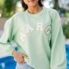 Margs Melon Green Varsity Corded Sweatshirt -ANINE BING Shop 108529.Margs Por Favor Melon Green Varsity Corded Sweatshirt copy 1