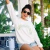 Summer White Varsity Corded Sweatshirt 2 Summer White Varsity Corded Sweatshirt -ANINE BING Shop 108530.Summer White Vardity Corded Sweatshirt
