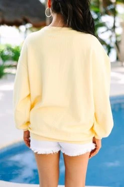 Island Time Yellow Varsity Corded Sweatshirt -ANINE BING Shop 108532.Island Time Yellow Vardity Corded Sweatshirt copy 3