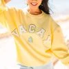 Vacay Yellow Varsity Corded Sweatshirt 1 Vacay Yellow Varsity Corded Sweatshirt -ANINE BING Shop 108533.Vacay Yellow Varsity Corded Sweatshirt copy 1