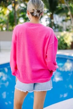 Aloha Fuchsia Pink Varsity Corded Sweatshirt -ANINE BING Shop 108534.Aloha Fuchsia Pink Varsity Corded Sweatshirt copy 3