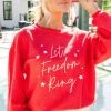 Let Freedom Ring Red Graphic Corded Sweatshirt -ANINE BING Shop 108536.Let Freedom Ring Red Graphic Corded Sweatshirt copy 1