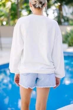 American Spirit White Graphic Corded Sweatshirt -ANINE BING Shop 108538.American Spirit White Graphic Corded Sweatshirt copy 2