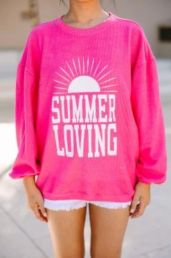 Summer Lovin' Fuchsia Pink Graphic Corded Sweatshirt -ANINE BING Shop 108539.Summer Lovin Fuchsia Pink Graphic Corded Sweatshirt copy 2 3ddbd18c 7e60 4402 8469 ff9a4eaaf844