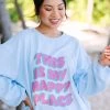 My Happy Place Light Blue Graphic Corded Sweatshirt -ANINE BING Shop 108611.My Happy Place Light Blue Graphic Corded Sweatshirt copy 1