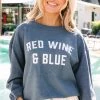 Red Wine And Blue Navy Blue Corded Sweatshirt -ANINE BING Shop 108652.Red Wine and Blue Navy Blue Corded Sweatshirt copy 1