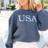 USA Navy Blue Corded Graphic Sweatshirt 2 USA Navy Blue Corded Graphic Sweatshirt -ANINE BING Shop 108654.USA Navy Blue Corded Graphic Sweatshirt copy 2