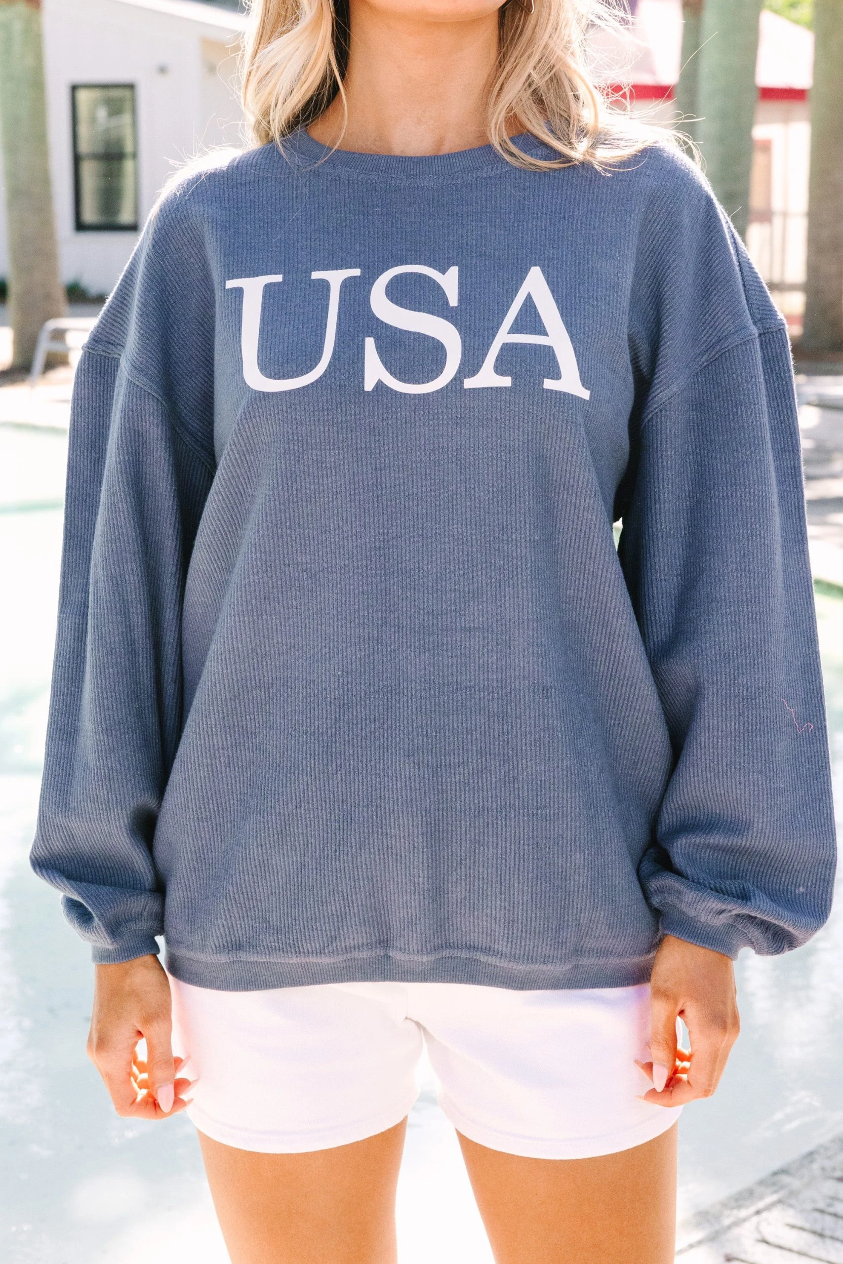 USA Navy Blue Corded Graphic Sweatshirt 5 USA Navy Blue Corded Graphic Sweatshirt - Image 3