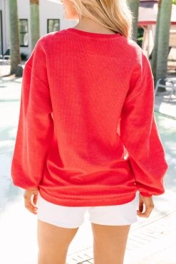 Stars & Stripes Red Graphic Corded Sweatshirt -ANINE BING Shop 108655.Stars Stripes Red Graphic Corded Sweatshirt copy 2