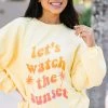Let's Watch The Sunset Yellow Graphic Corded Sweatshirt 2 Let's Watch The Sunset Yellow Graphic Corded Sweatshirt -ANINE BING Shop 109464.Let s Watch The Sunset Yellow Graphic Corded Sweatshirt copy 1