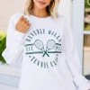 Beverly Hills Tennis Club White Graphic Corded Sweatshirt