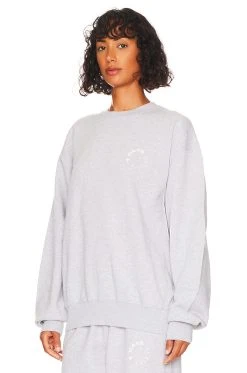 7 Days Active Monday Sweatshirt Crew Neck Heather Grey -ANINE BING Shop 7DAR WK8 V3