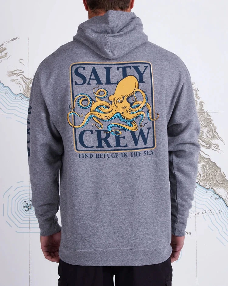 Salty Crew Mens Sweatshirt Ink Slinger Gunmetal Hood Fleece 3 Salty Crew Mens Sweatshirt Ink Slinger Gunmetal Hood Fleece