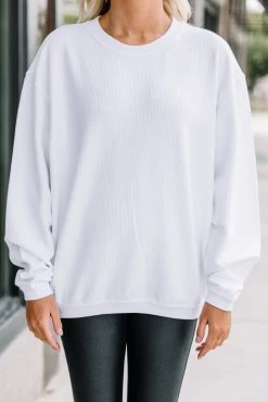 You're So Classic White Corded Sweatshirt -ANINE BING Shop 81043.ChickadeeWhiteCordedSweatshirt copy 2