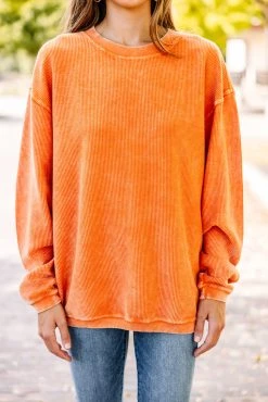 You're So Classic Burnt Orange Corded Sweatshirt -ANINE BING Shop 90958.YoureSoClassicBurntOrangeCordedSweatshirt copy 2