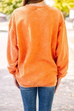 You're So Classic Burnt Orange Corded Sweatshirt -ANINE BING Shop 90958.YoureSoClassicBurntOrangeCordedSweatshirt copy 3