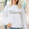 Hey Mama White Graphic Sweatshirt