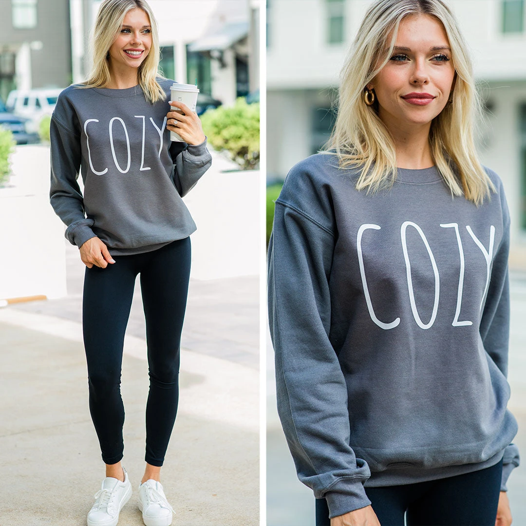 Cozy Charcoal Gray Graphic Sweatshirt 8 Cozy Charcoal Gray Graphic Sweatshirt - Image 6
