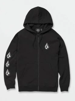 Volcom Mens Sweatshirt Iconic Stone Zip Fleece Hoodie