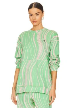 Adidas By Stella Mccartney True Casuals Sweatshirt Screaming Green & Blush Pink