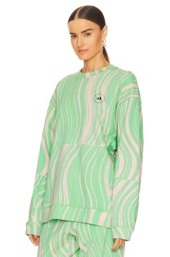 Adidas By Stella Mccartney True Casuals Sweatshirt Screaming Green & Blush Pink 9 Adidas By Stella Mccartney True Casuals Sweatshirt Screaming Green & Blush Pink -ANINE BING Shop ADID WK38 V3
