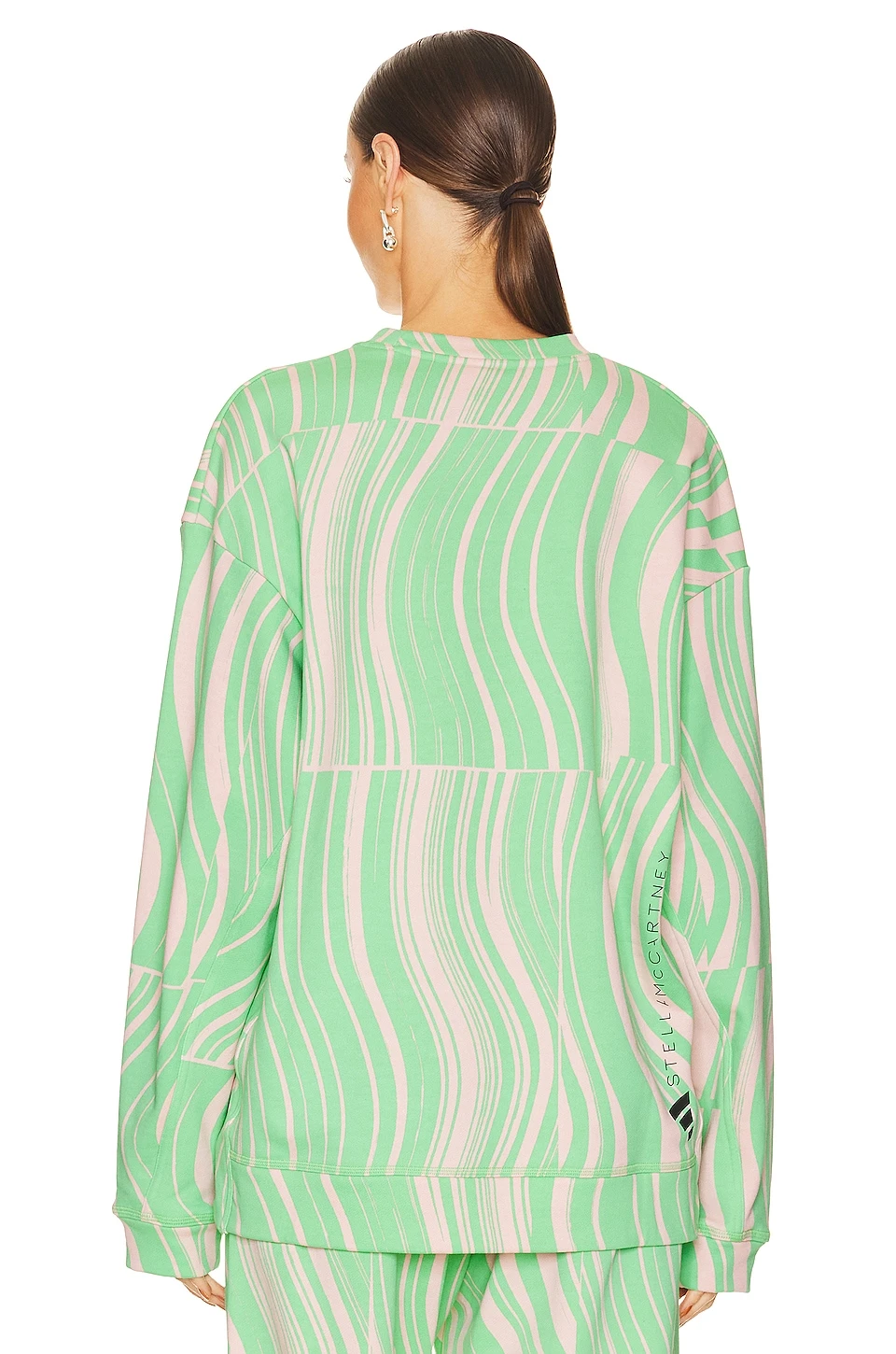 Adidas By Stella Mccartney True Casuals Sweatshirt Screaming Green & Blush Pink 6 Adidas By Stella Mccartney True Casuals Sweatshirt Screaming Green & Blush Pink - Image 4
