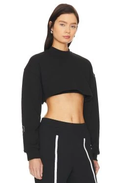 Adidas By Stella Mccartney True Casuals Crop Sweatshirt Dove Grey -ANINE BING Shop ADID WK39 V3