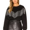 AllSaints Tassel Jaine Sweatshirt Black -ANINE BING Shop ALLR WK68 V1
