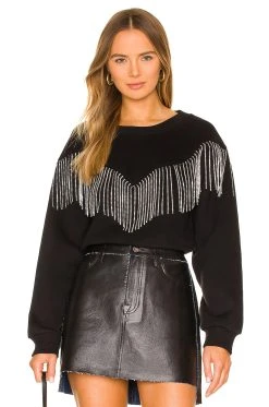 AllSaints Tassel Jaine Sweatshirt Black
