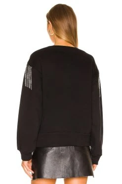 AllSaints Tassel Jaine Sweatshirt Black -ANINE BING Shop ALLR WK68 V3