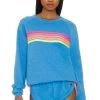 5 Stripe Crewneck Sweatshirt Ocean, Neon Pink, & Yellow 2 5 Stripe Crewneck Sweatshirt Ocean, Neon Pink, & Yellow -ANINE BING Shop ANAT WK41 V1