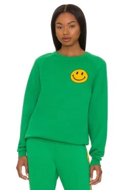 Small Smiley Crewneck Sweatshirt Kelly Green